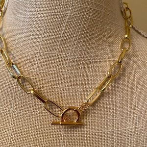 18” Silver With gold overlay paper clip necklace